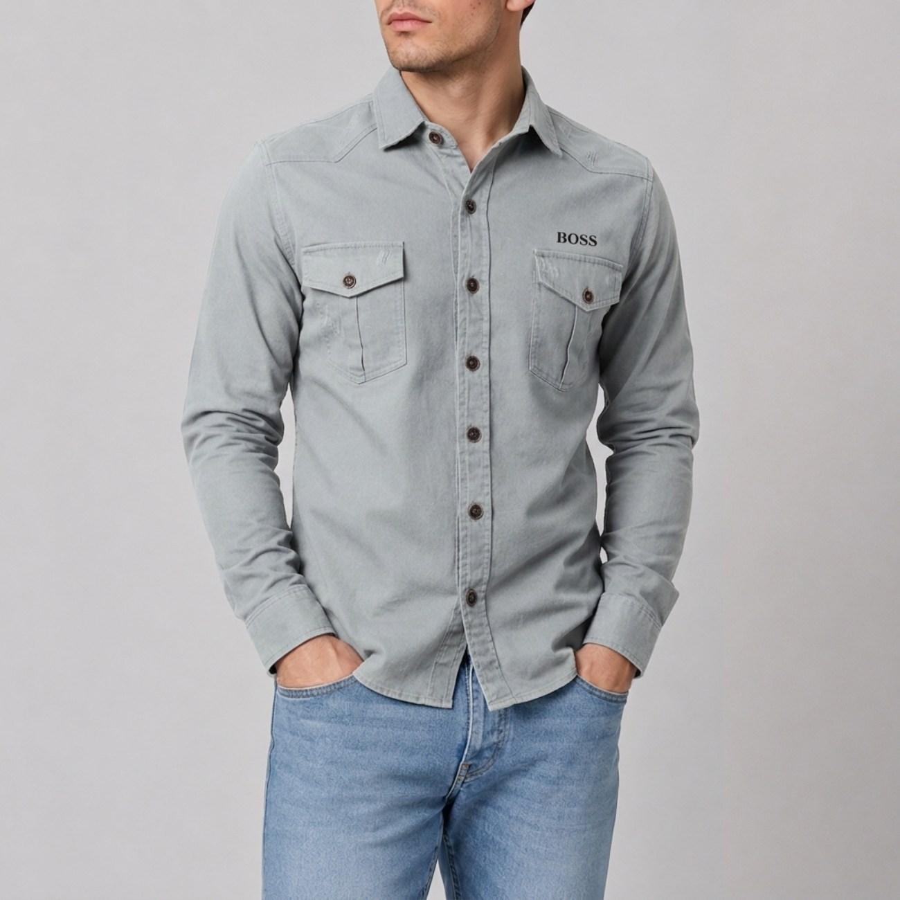 Modern Denimskjorta - Utförsäljning