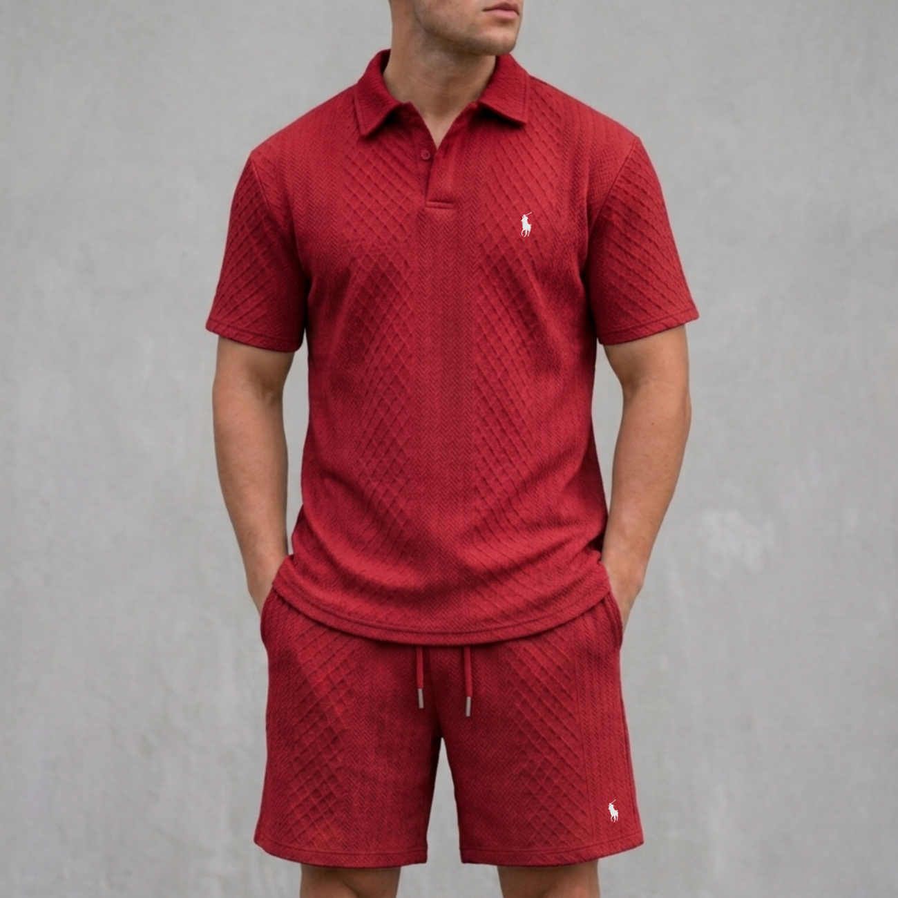 Stickad Pikétröja och Shorts Set - Utförsäljning