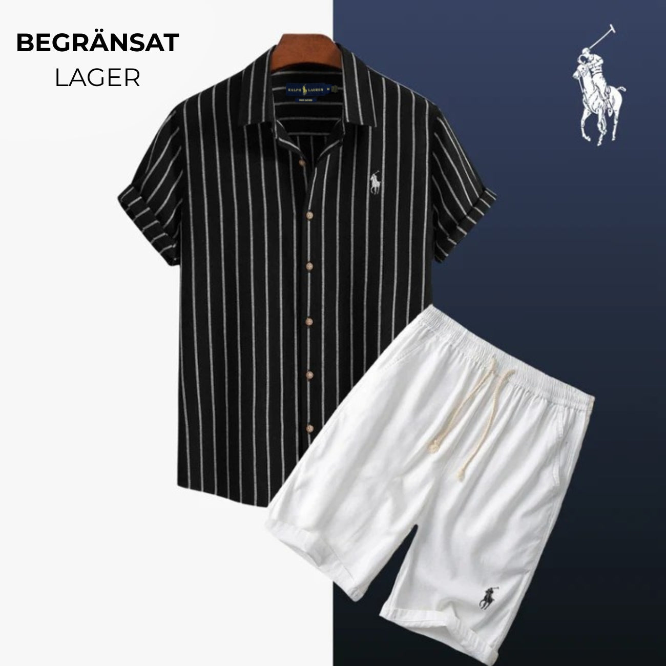 Randigt Sommarset (Skjorta & Shorts) || UTFÖRSÄLJNING