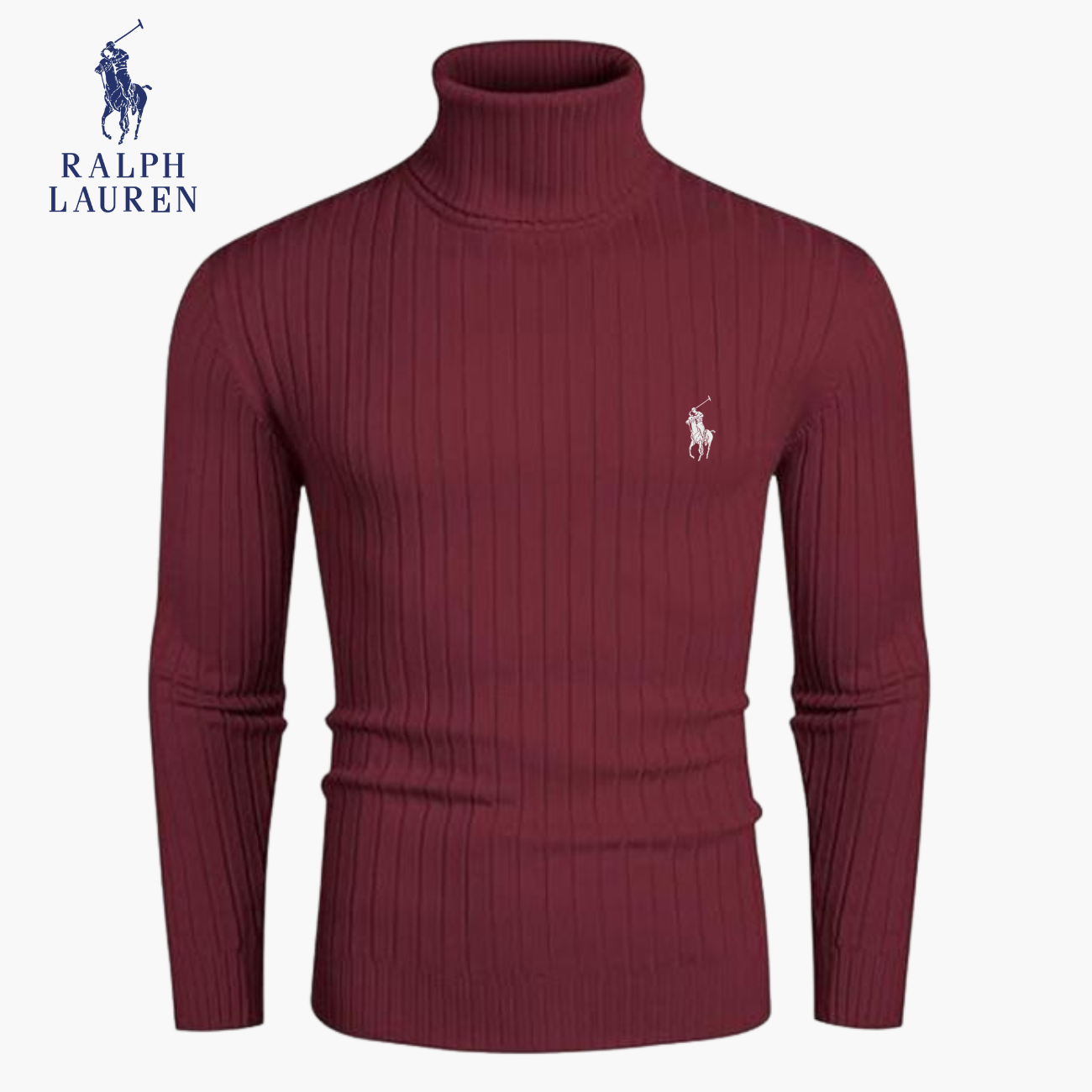 Slim-Fit Stickad Polokrage || Modern Comfort Collection