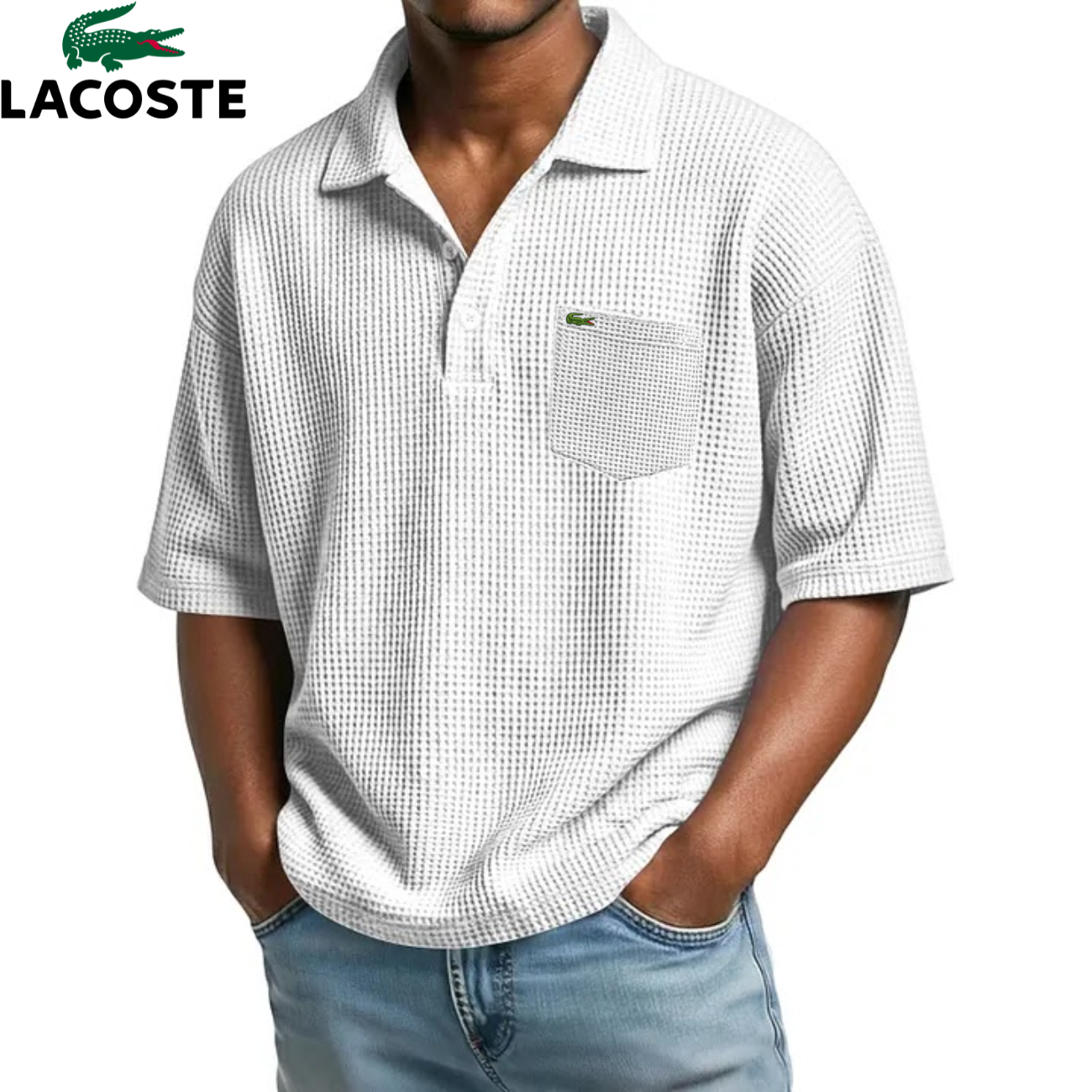 Texturerad Kortärmad Polo || Utförsäljning