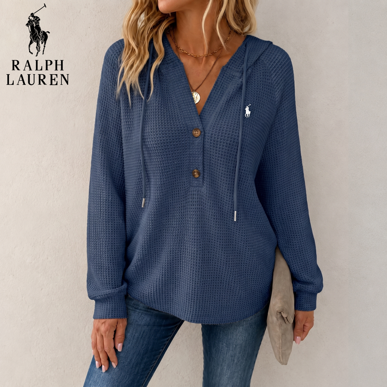 Mysig Vaffelmönstrad Pullover || Utförsäljning