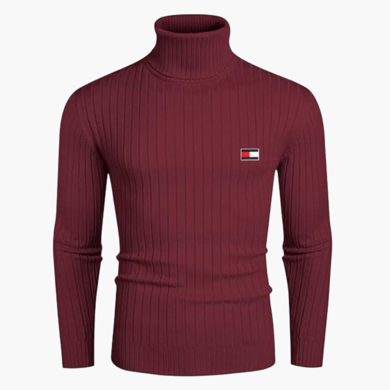 Slim-Fit Stickad Polokrage || Modern Comfort Collection