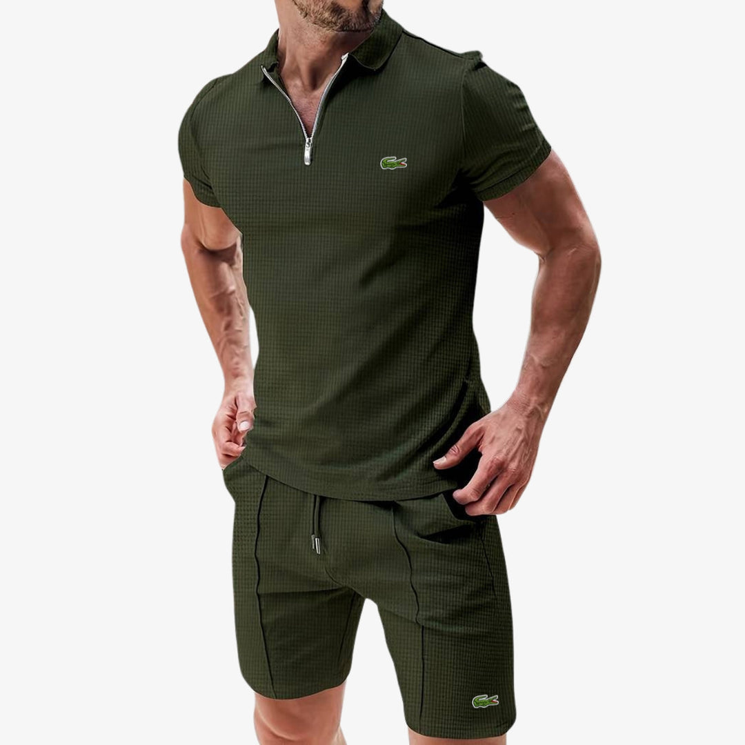 Zip-Polo & Shorts Set - Utförsäljning