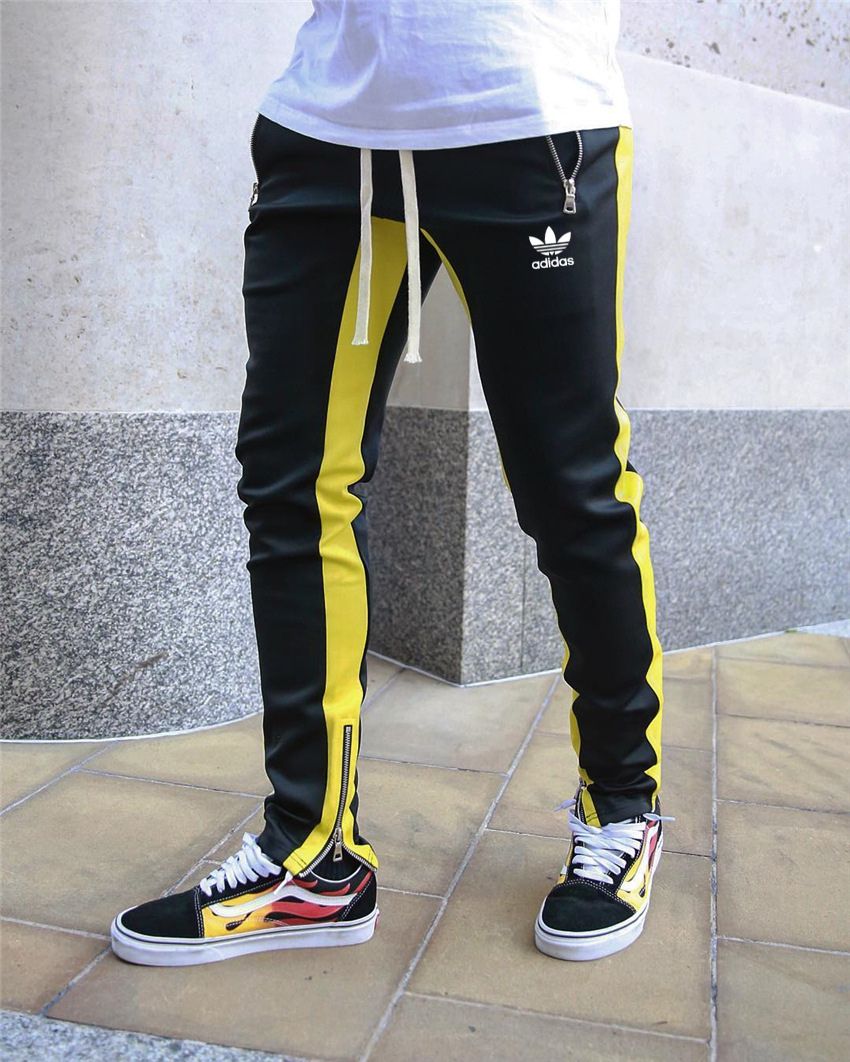 Tvåfärgade Joggingbyxor med Dragkedjor - Streetwearstil