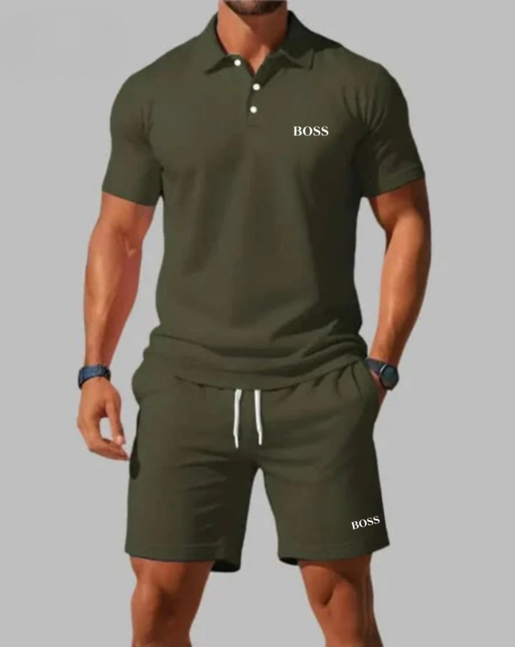 Avslappnat Sommarset - Pikétröja & Shorts