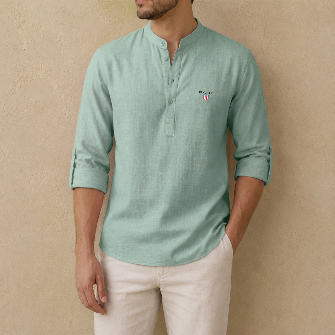 Linen Henley Skjorta - Utförsäljning