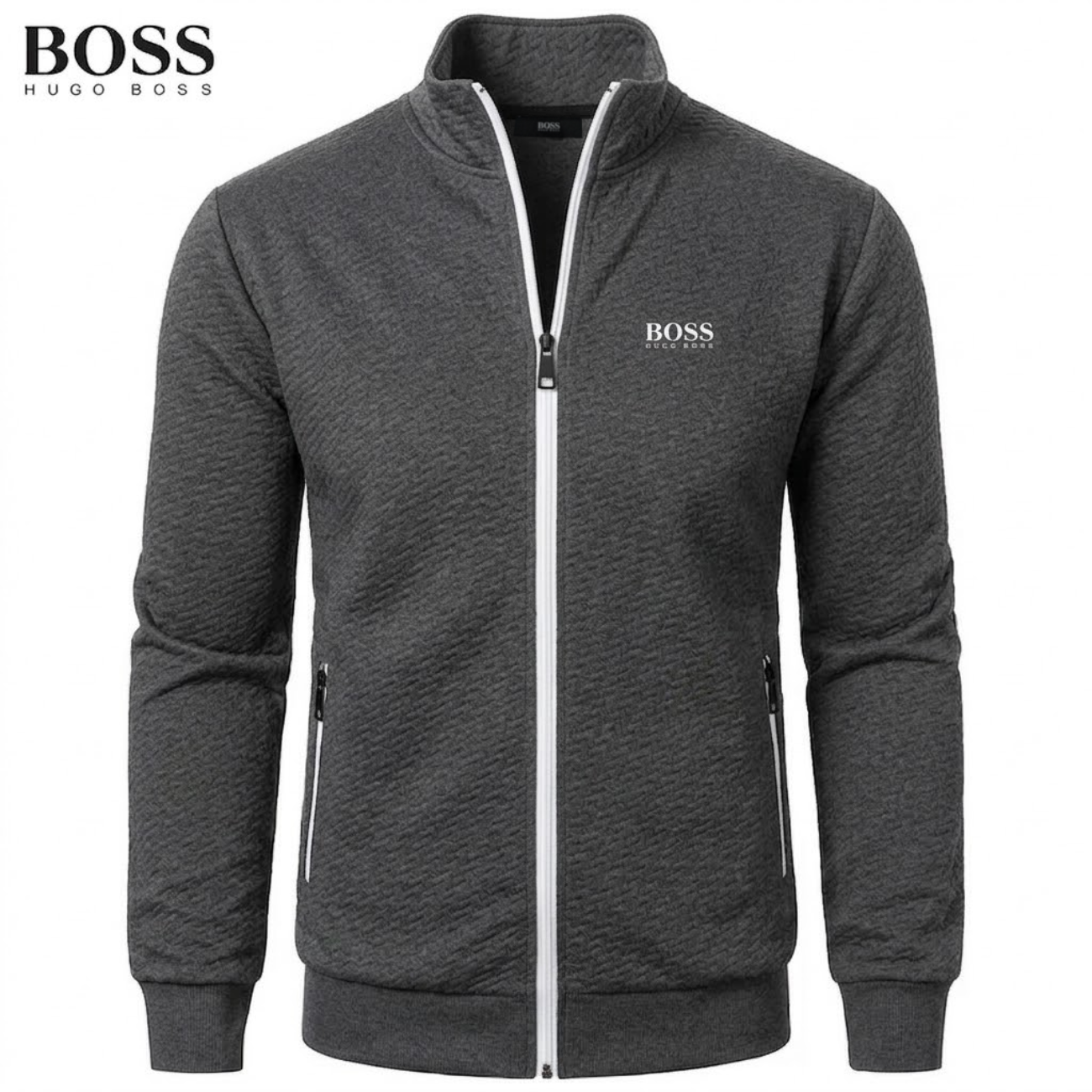 2026 Texturerad Zip-up Jacka || Utförsäljning
