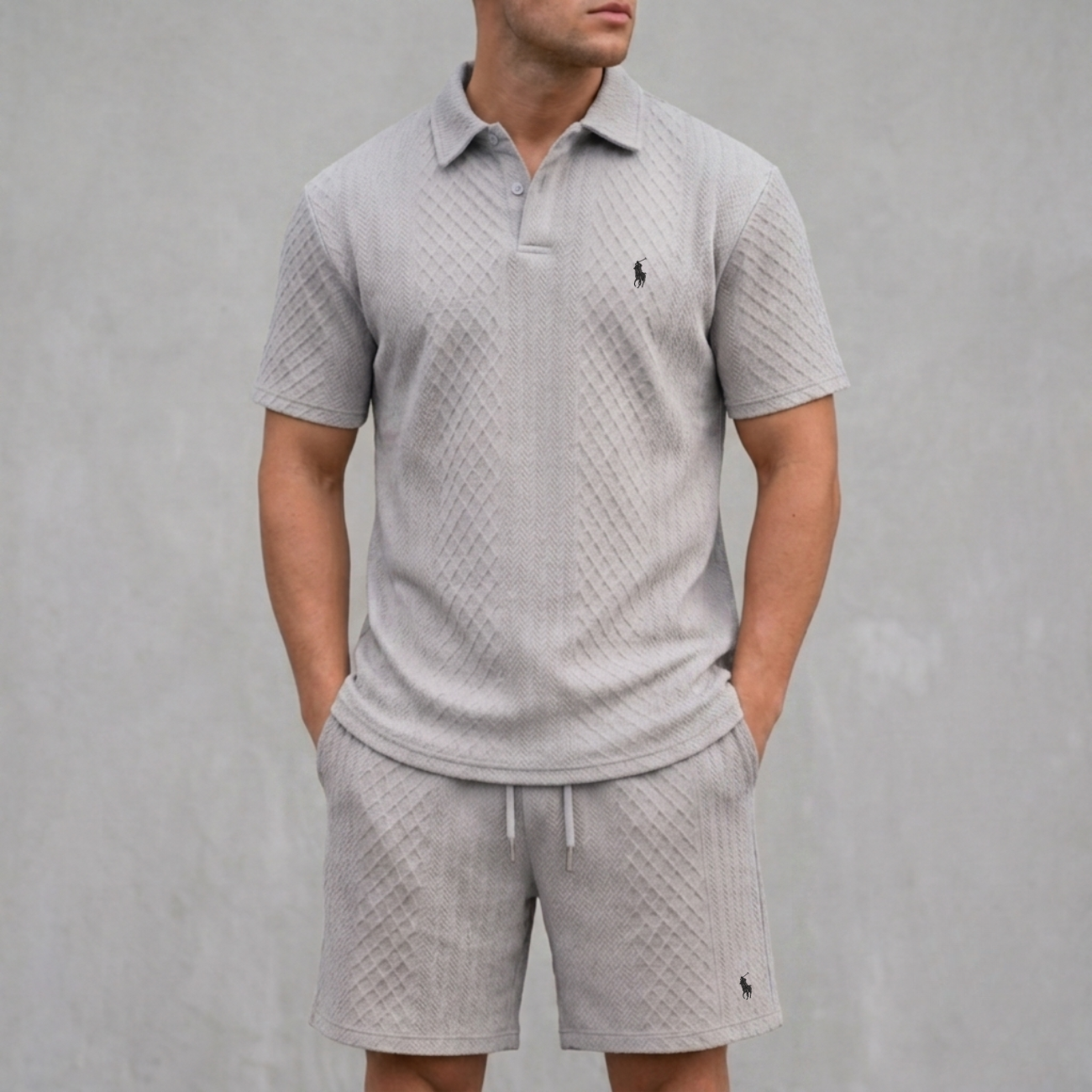 Stickad Pikétröja och Shorts Set - Utförsäljning