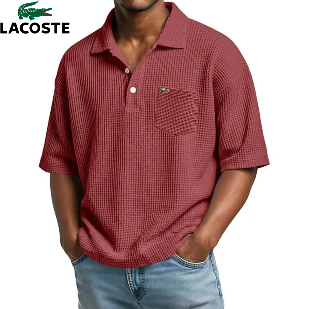 Texturerad Kortärmad Polo || Utförsäljning