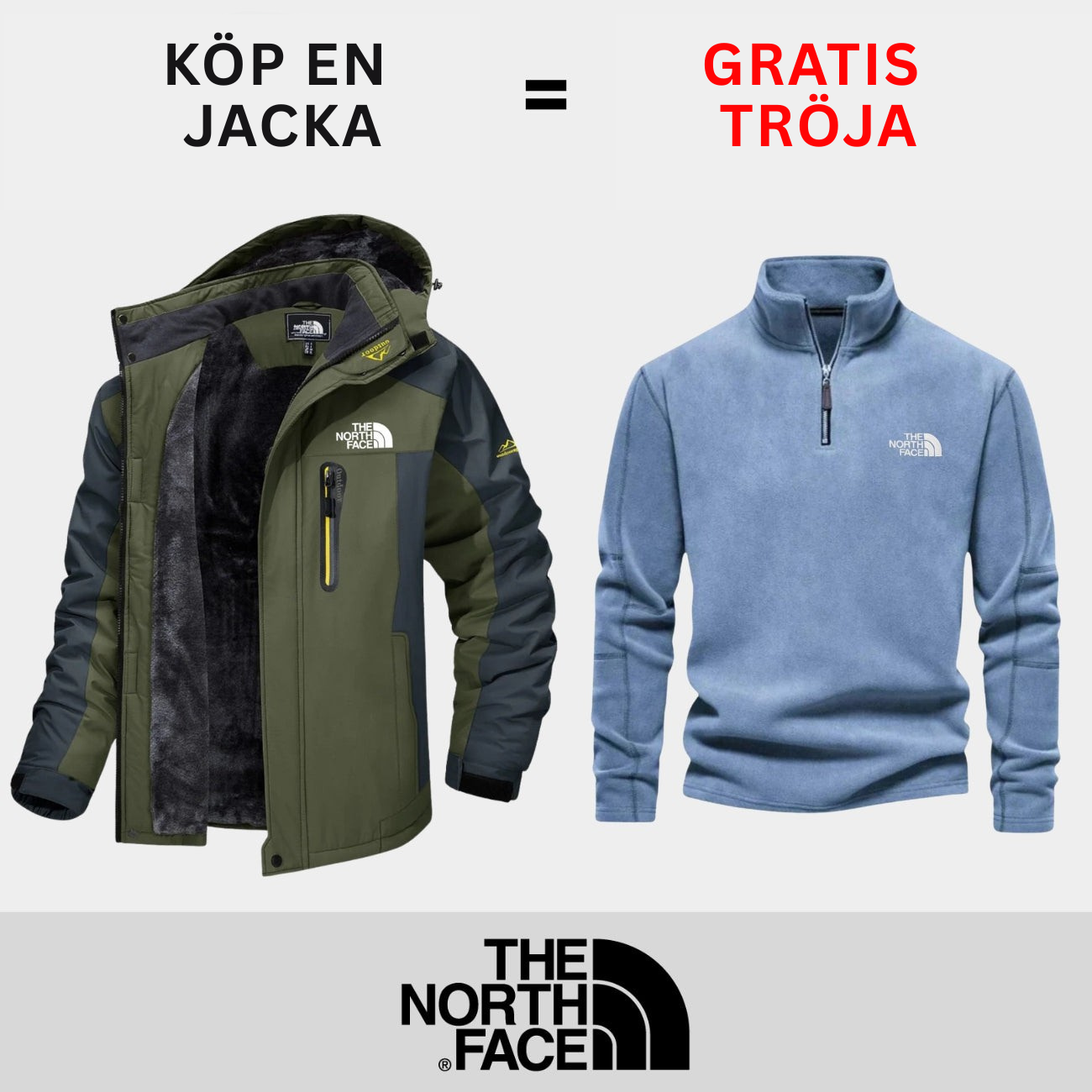 Isolerad utomhusjacka + Gratis tröja || Erbjudande under begränsad tid