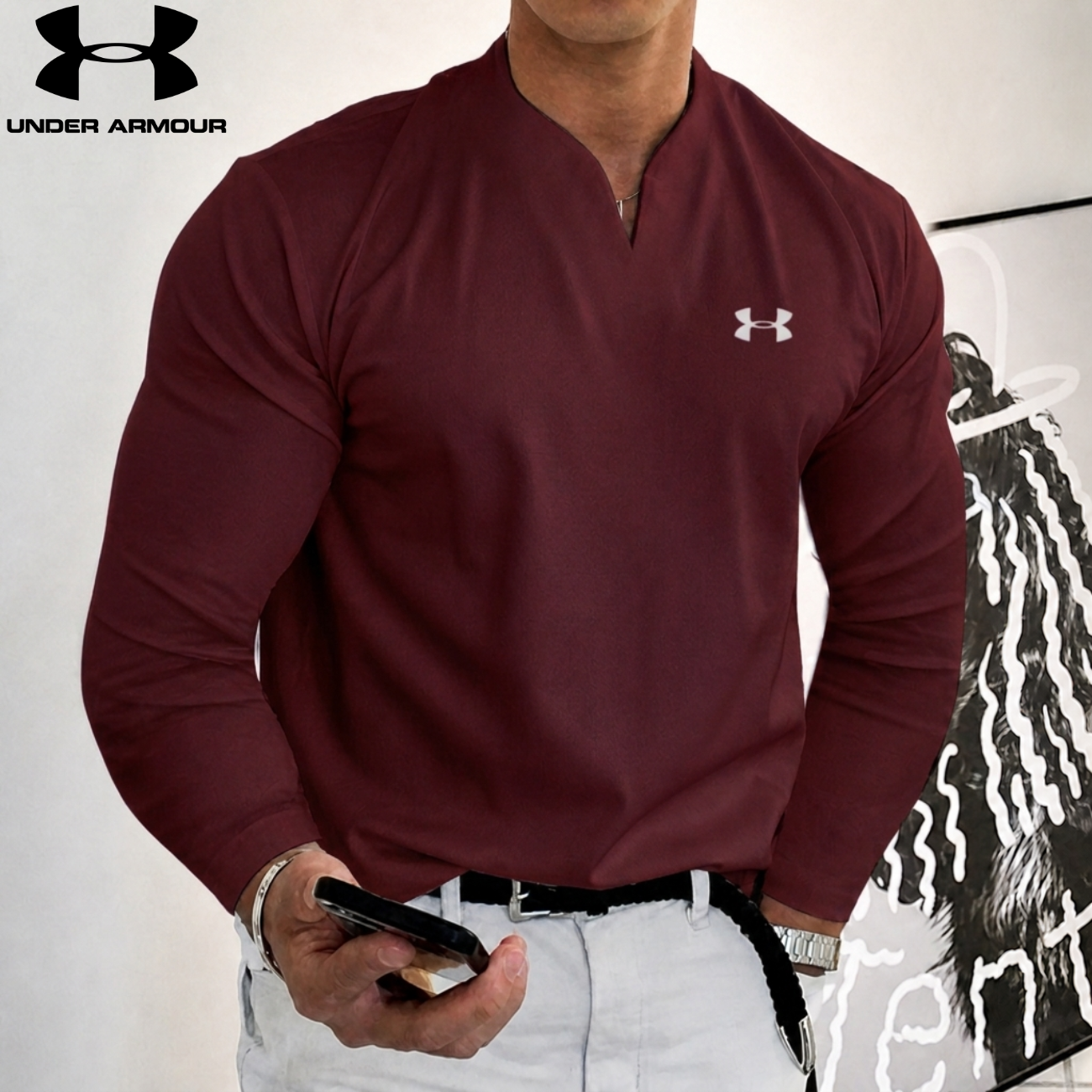 Herr Elite Performance Långärmad Henley || Utförsäljning