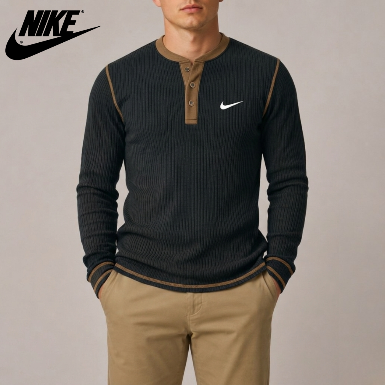 Ribbstickad Henley || Utförsäljning