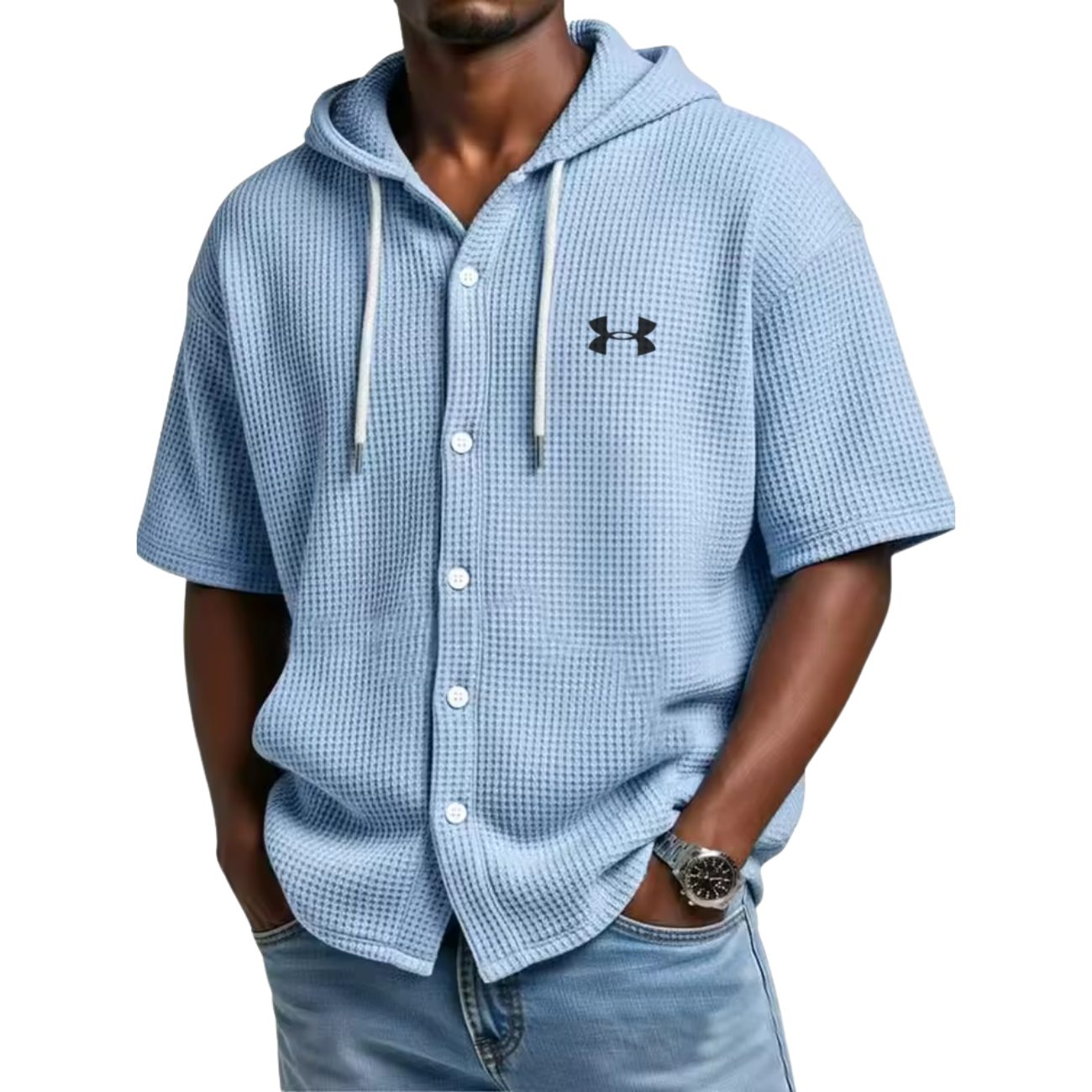 Waffelstickad Hybrid Performance Hoodie - Utförsäljning