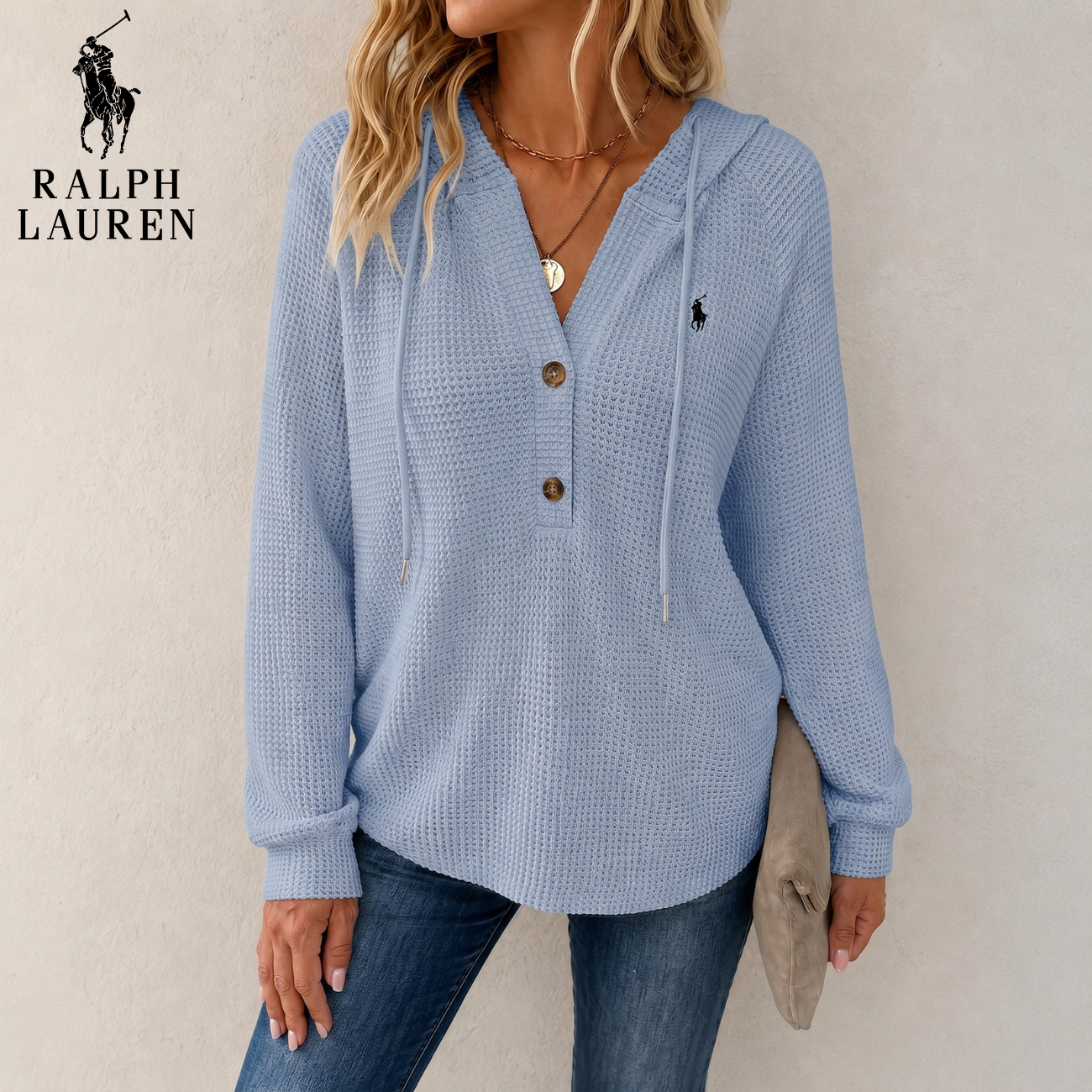 Mysig Vaffelmönstrad Pullover || Utförsäljning
