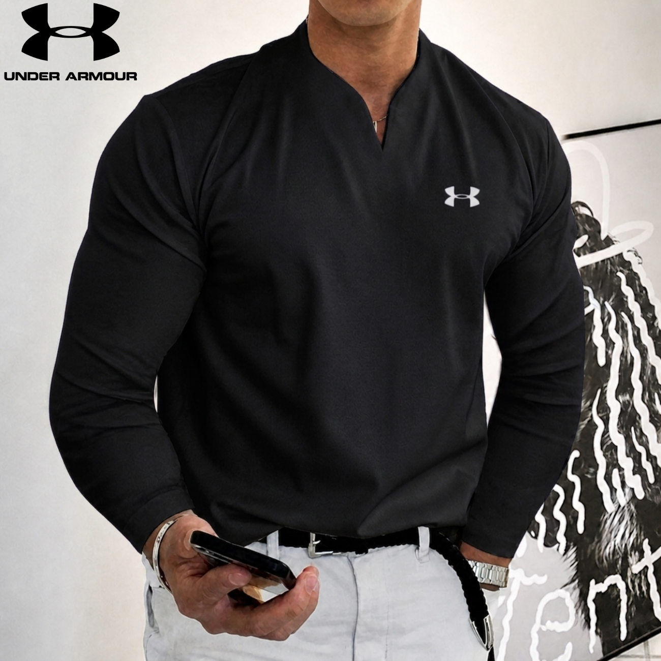 Herr Elite Performance Långärmad Henley || Utförsäljning