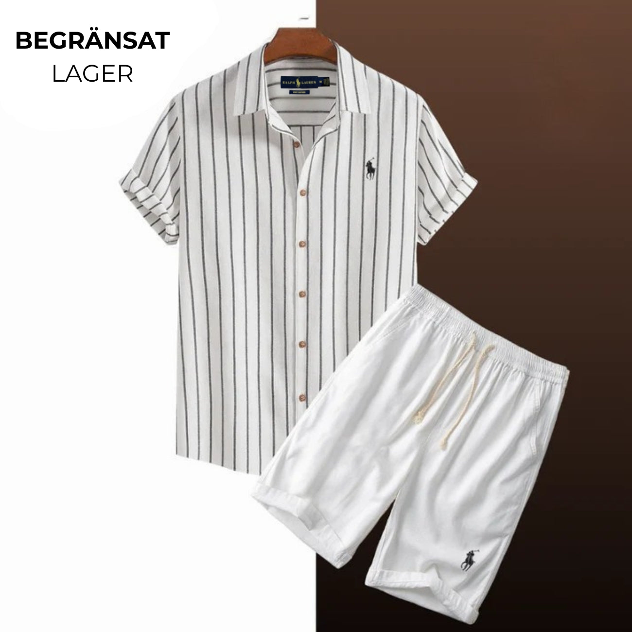 Randigt Sommarset (Skjorta & Shorts) - UTFÖRSÄLJNING