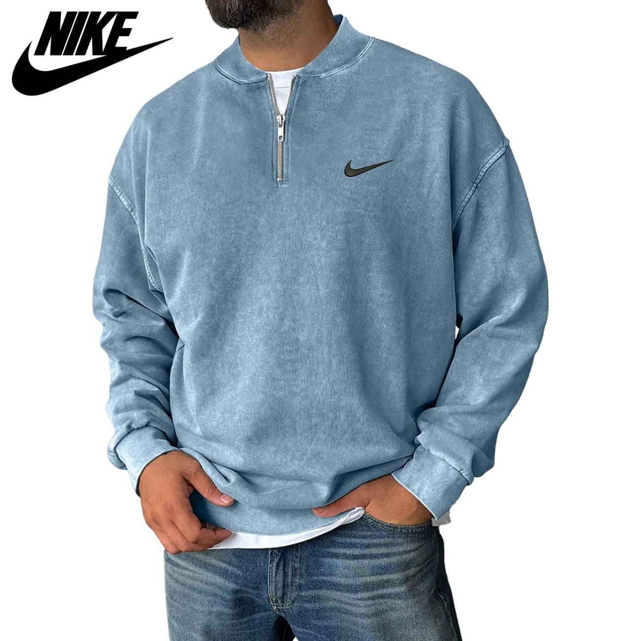 Casual Sweatshirt med Halvdragkedja || UTFÖRSÄLJNING