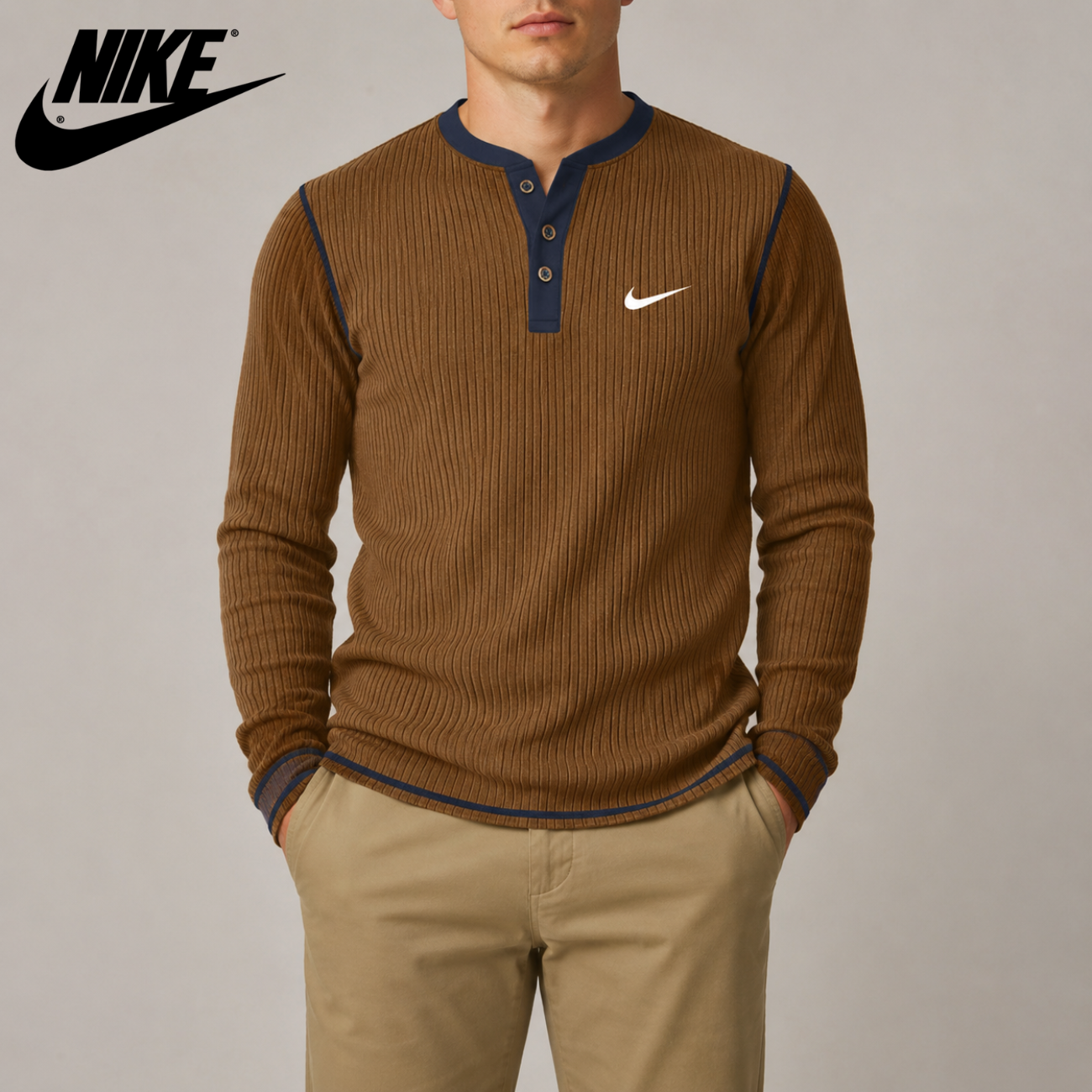 Ribbstickad Henley || Utförsäljning