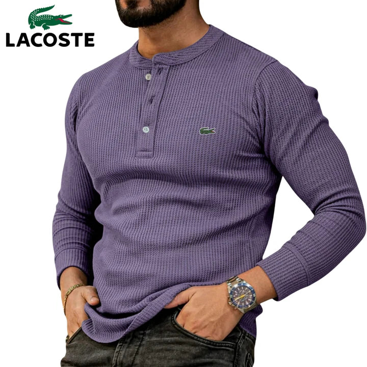 Casual Henley Långärmad Tröja || REA UTGÅENDE VAROR