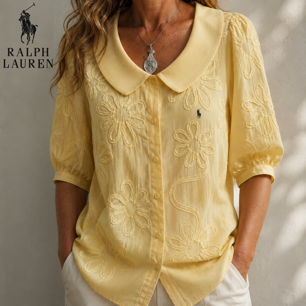 FloraLuxe Broderad Blus || Utförsäljning