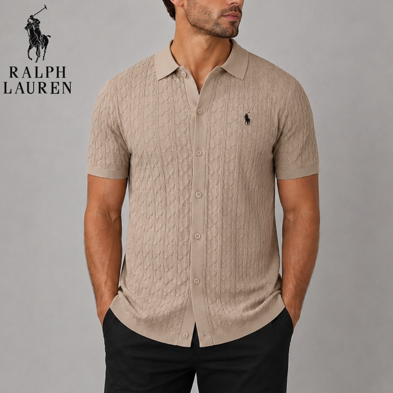 Texturerad Kabelstickad Polo || Utförsäljning