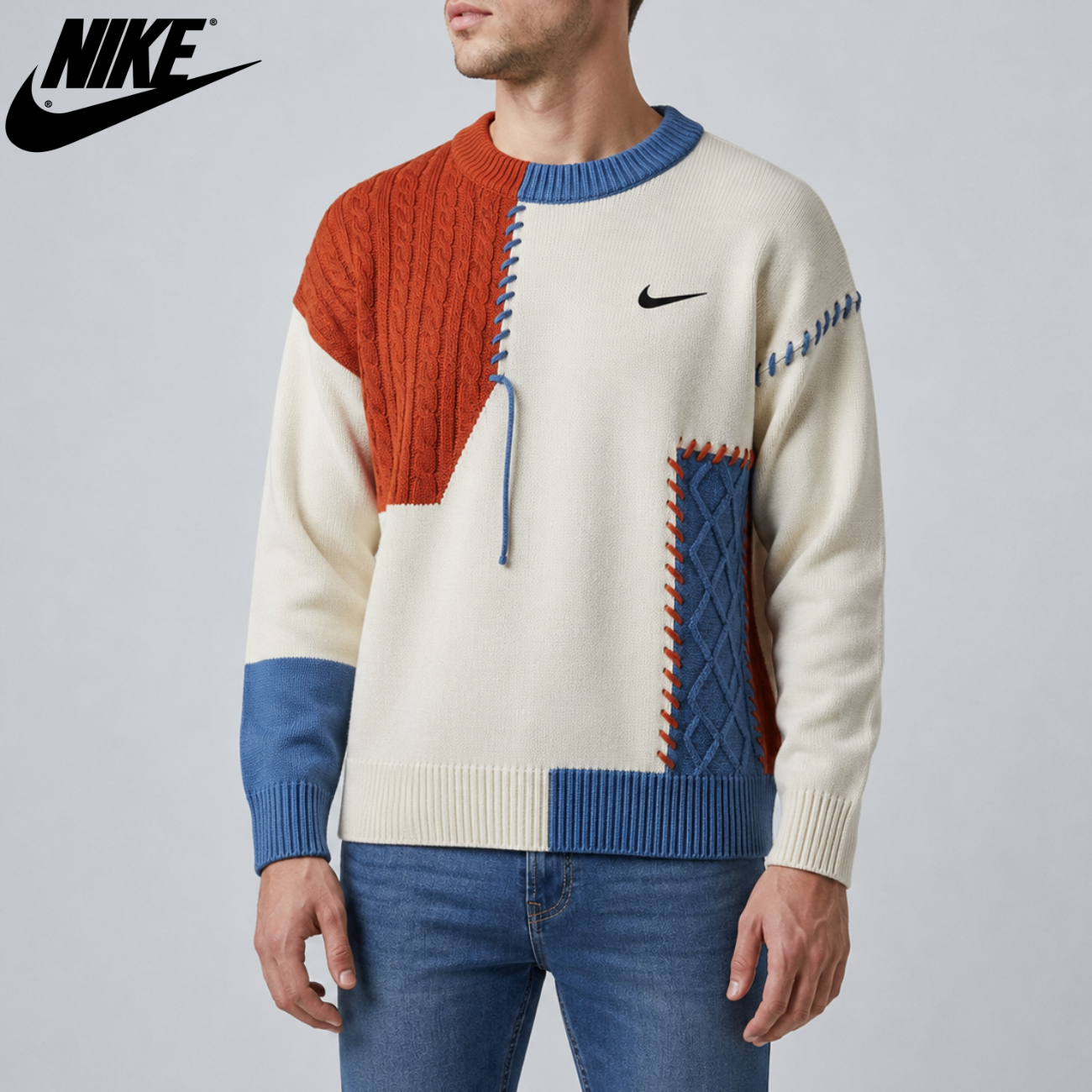 Casual Patchwork Tröja || Utförsäljning
