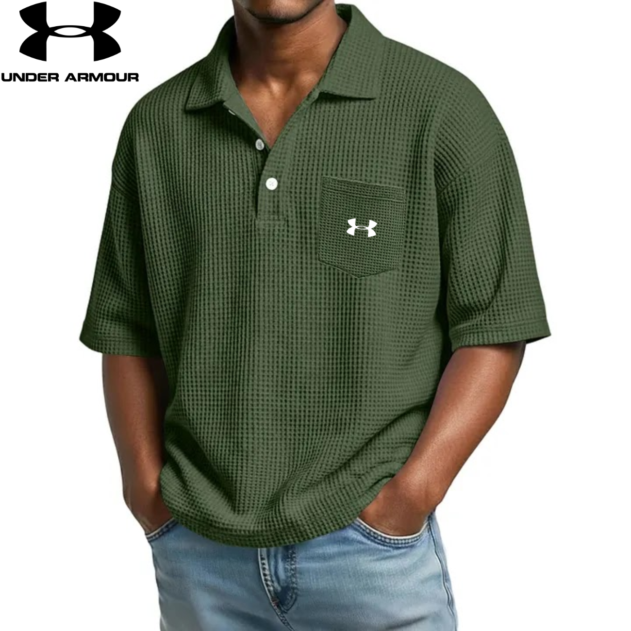Texturerad Kortärmad Polo || Utförsäljning