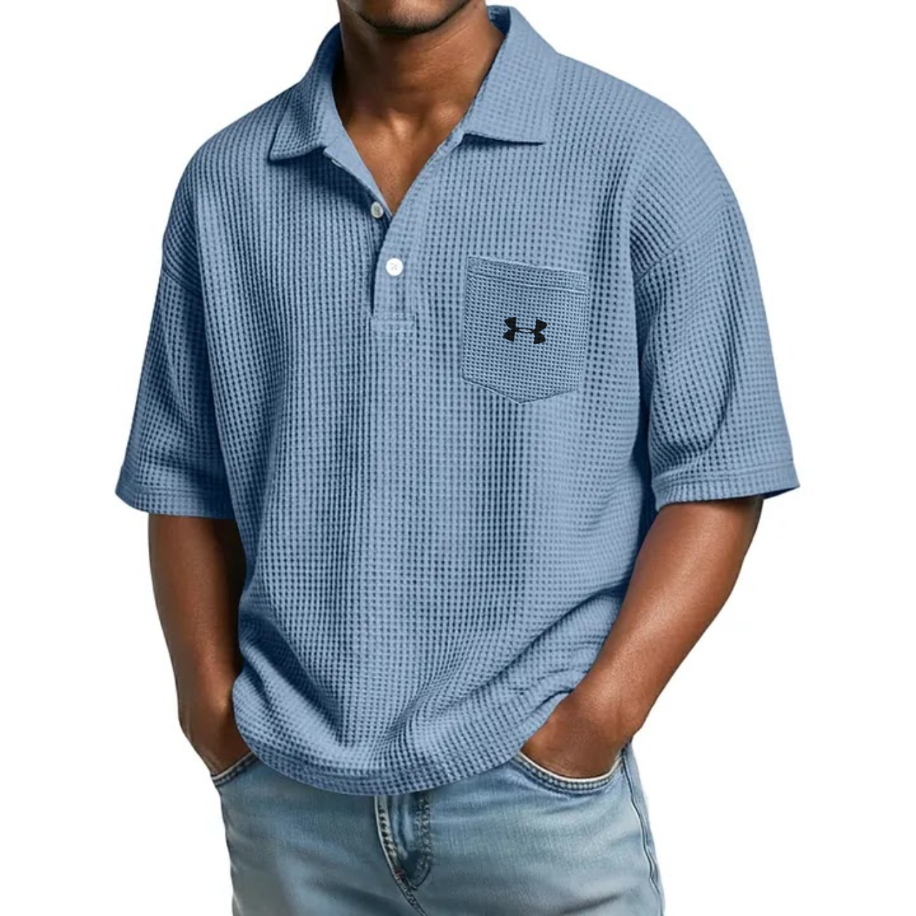 Texturerad Kortärmad Polo - Utförsäljning