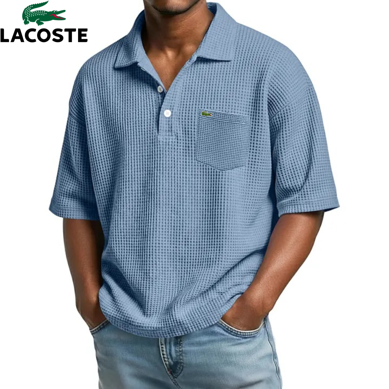 Texturerad Kortärmad Polo || Utförsäljning