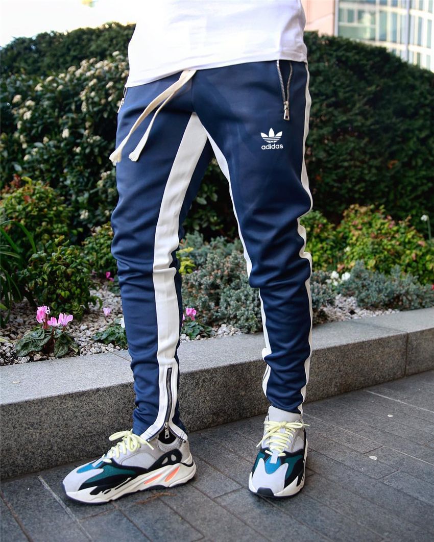 Tvåfärgade Joggingbyxor med Dragkedjor - Streetwearstil