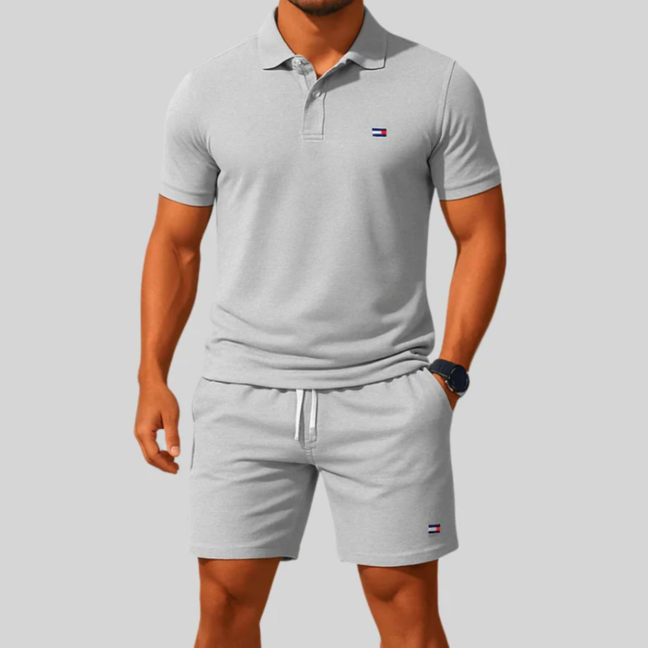 2026 Grundläggande Smal Färdig Piké & shorts set - Utförsäljningskampanj