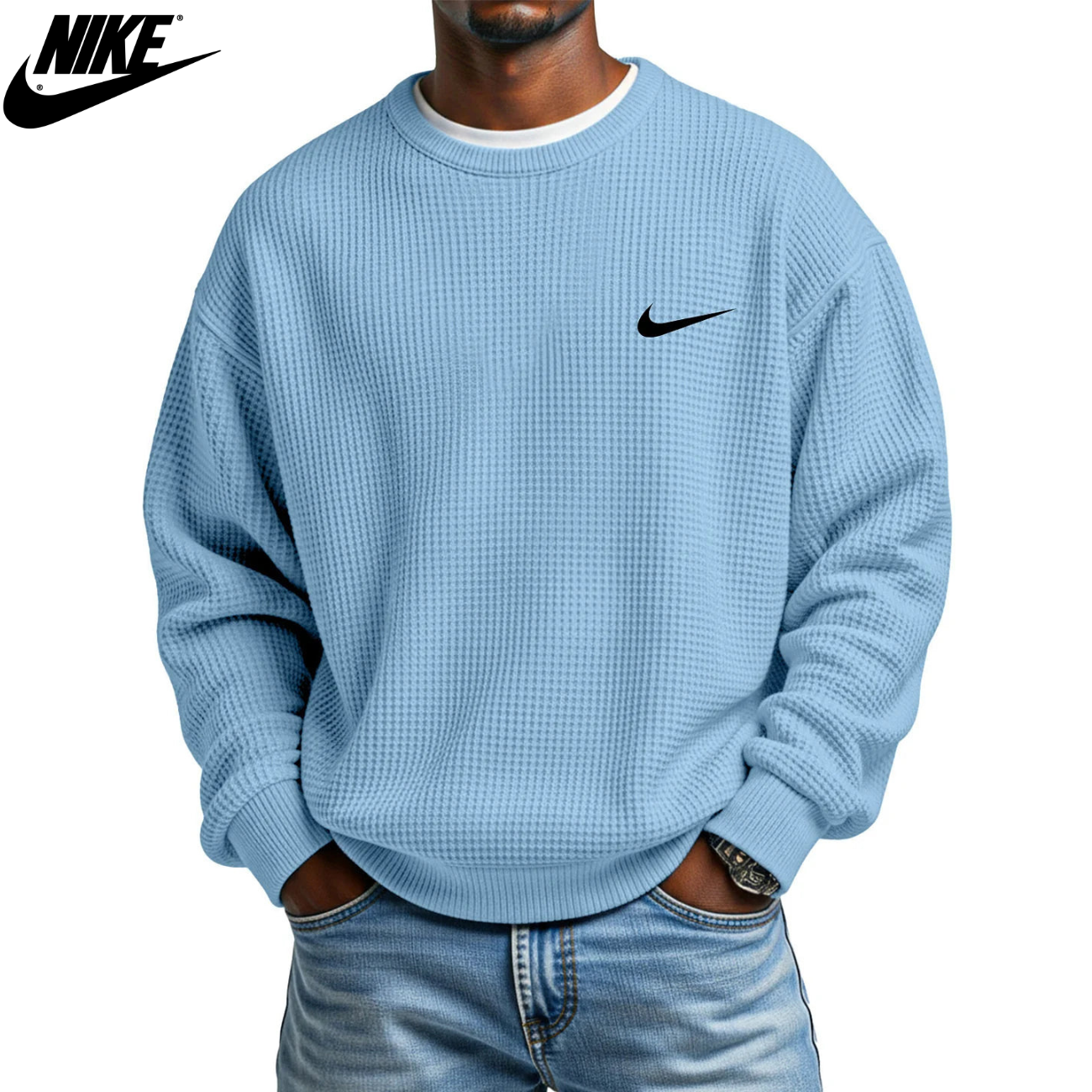 2026 Stickad Crewneck Sweatshirt – Utförsäljning