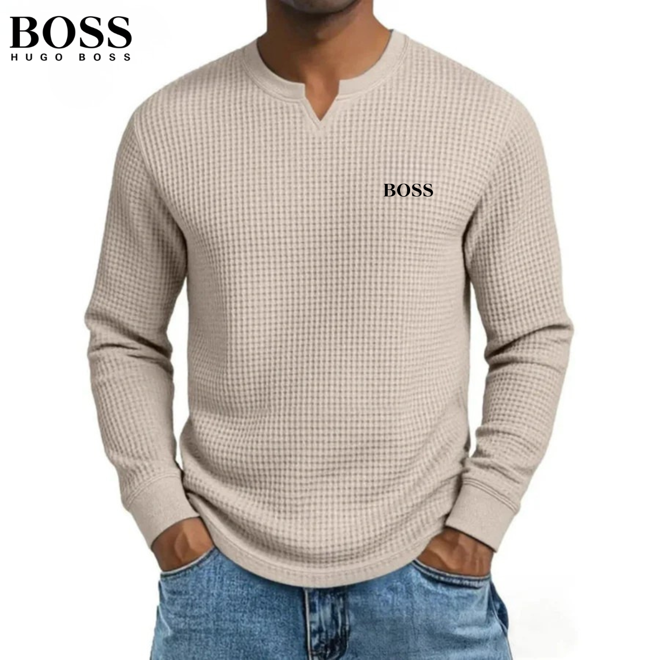 2026 Våffelstickad tröja i smart casual-stil || Begränsad Upplaga
