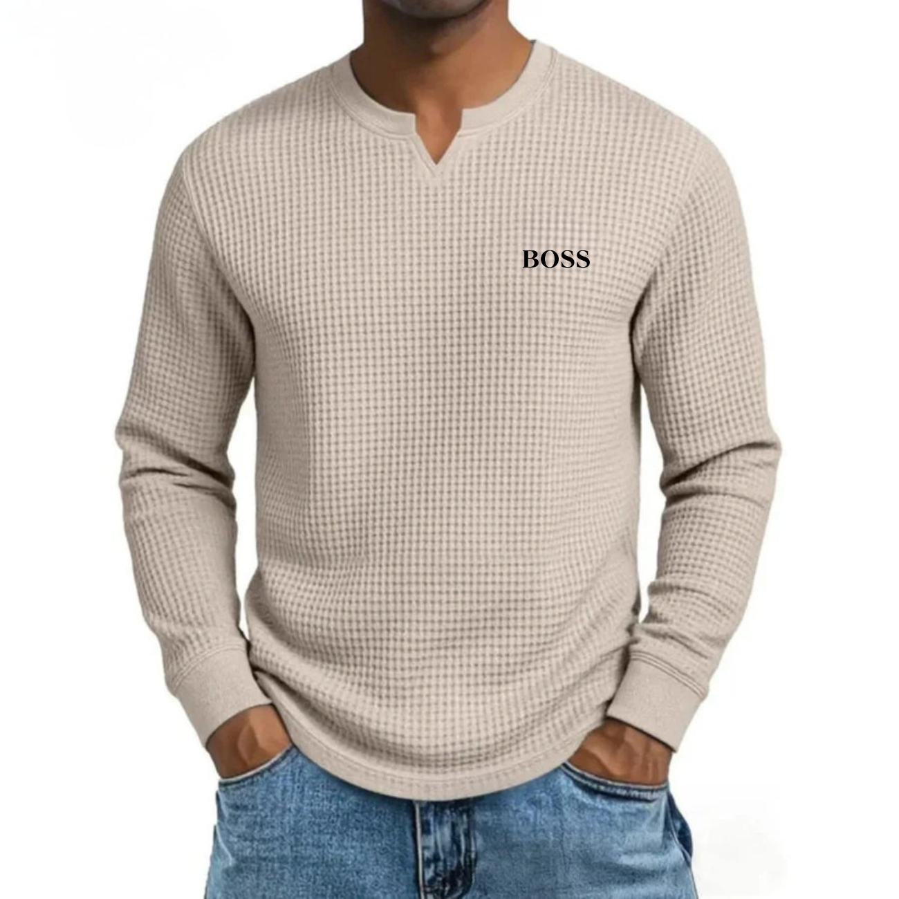 2026 Våffelstickad tröja i smart casual-stil - Begränsad Upplaga