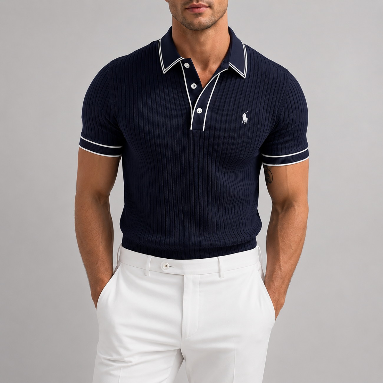Core Luxe Ribbed Polo - Utförsäljning