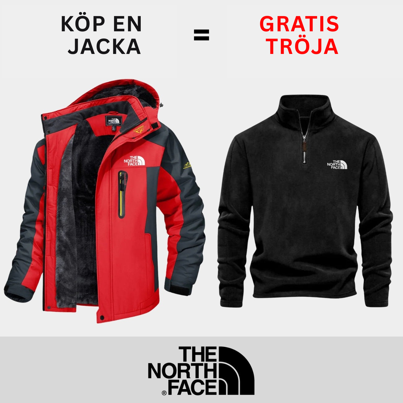 Isolerad utomhusjacka + Gratis tröja || Erbjudande under begränsad tid