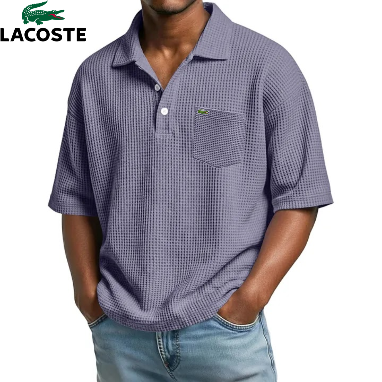 Texturerad Kortärmad Polo || Utförsäljning