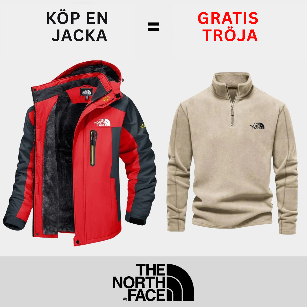 Isolerad utomhusjacka + Gratis tröja || Erbjudande under begränsad tid