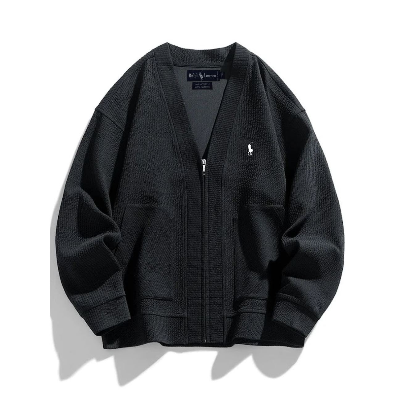 2026 Zip-up Cardigan i Strukturstickning - UTFÖRSÄLJNING
