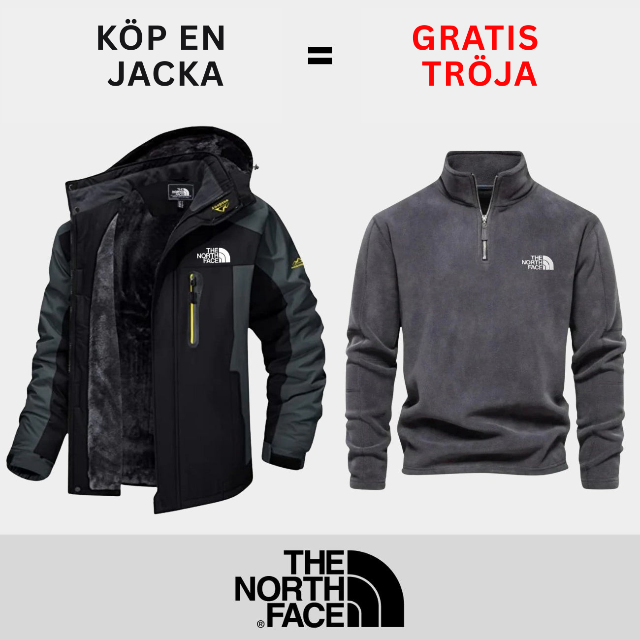 Isolerad utomhusjacka + Gratis tröja || Erbjudande under begränsad tid