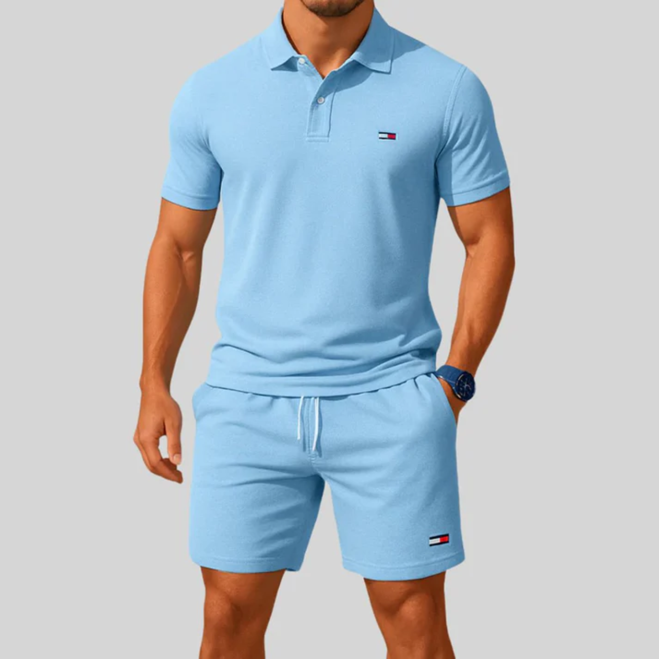 2026 Grundläggande Smal Färdig Piké & shorts set - Utförsäljningskampanj