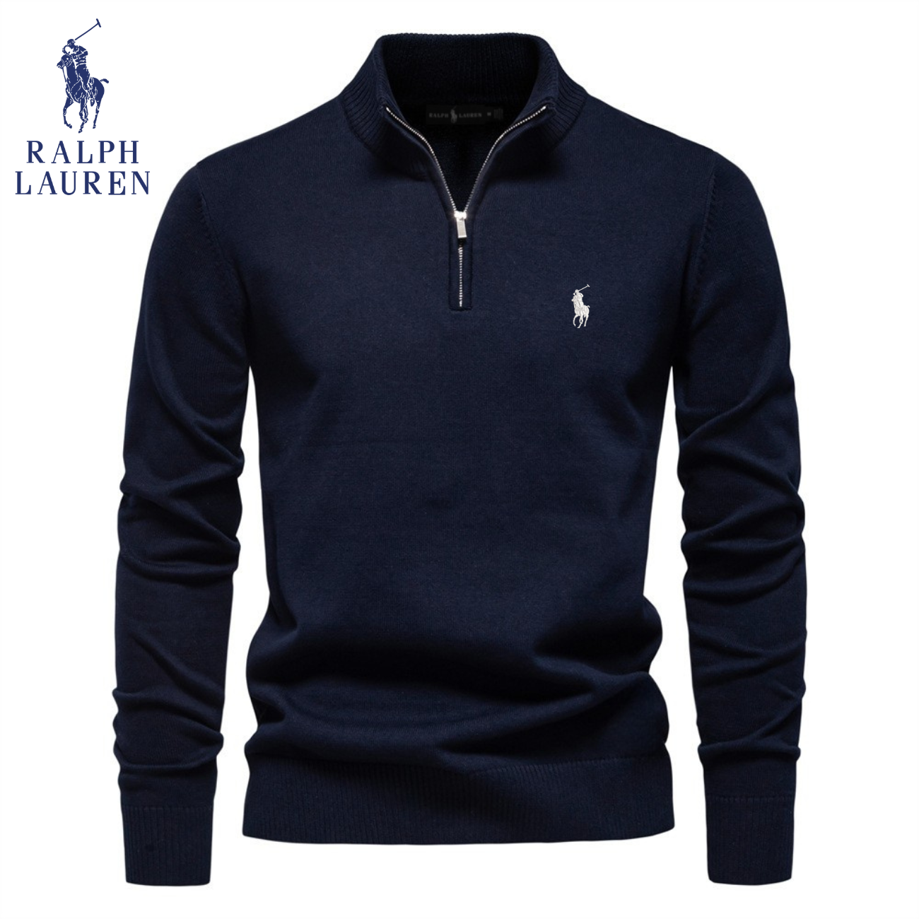 Premium stickad tröja med halv dragkedja || Utförsäljning