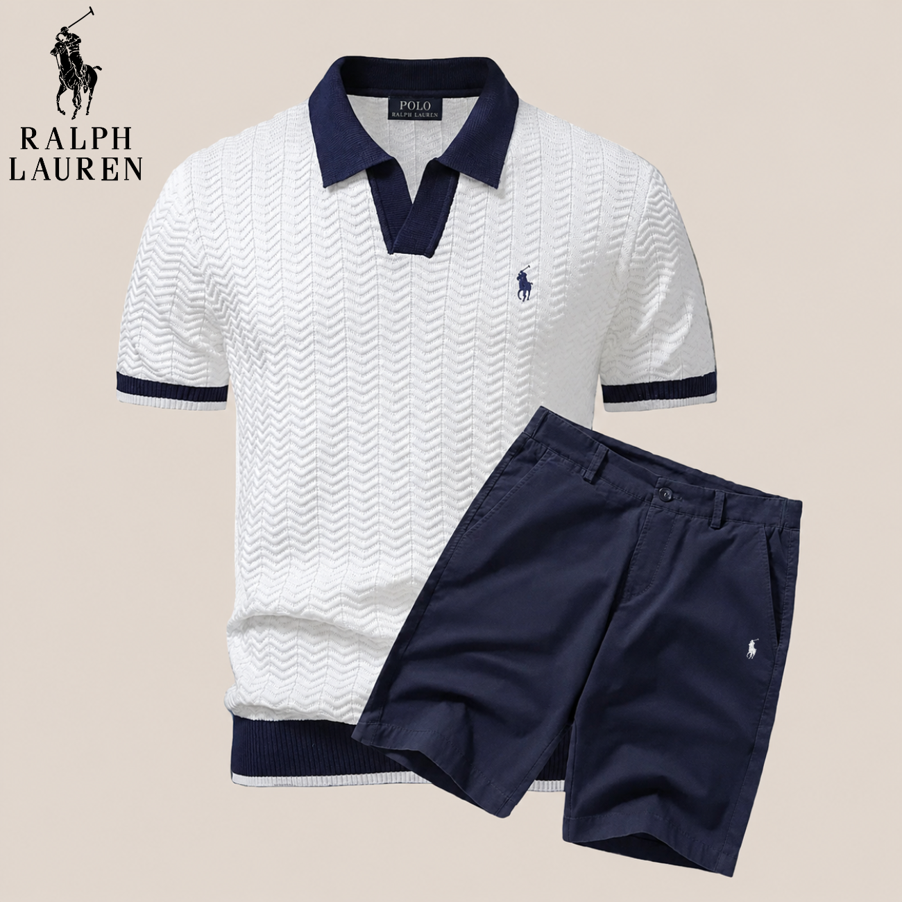 Klassiskt Stickad Polo-set || Utförsäljning