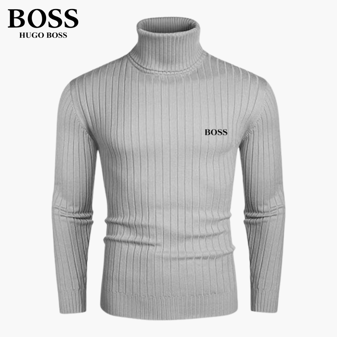 Slim-Fit Stickad Polokrage || Modern Comfort Collection