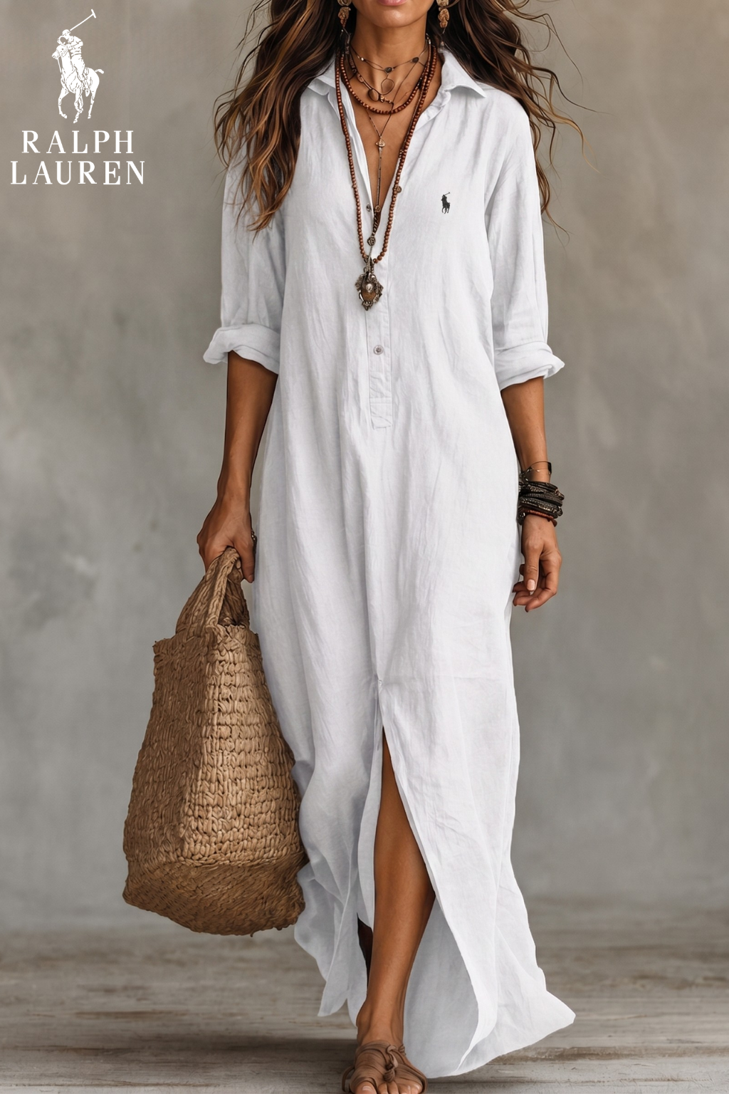 Coastal Breeze Maxi Skjortklänning || Utförsäljning