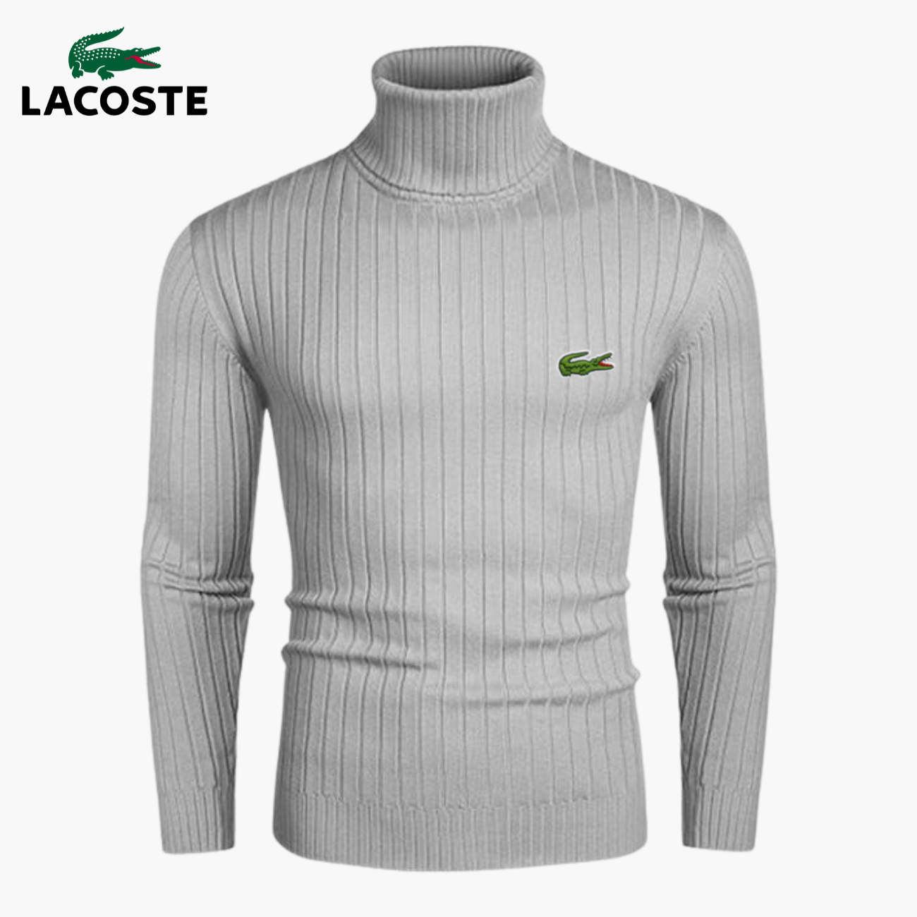 Slim-Fit Stickad Polokrage || Modern Comfort Collection