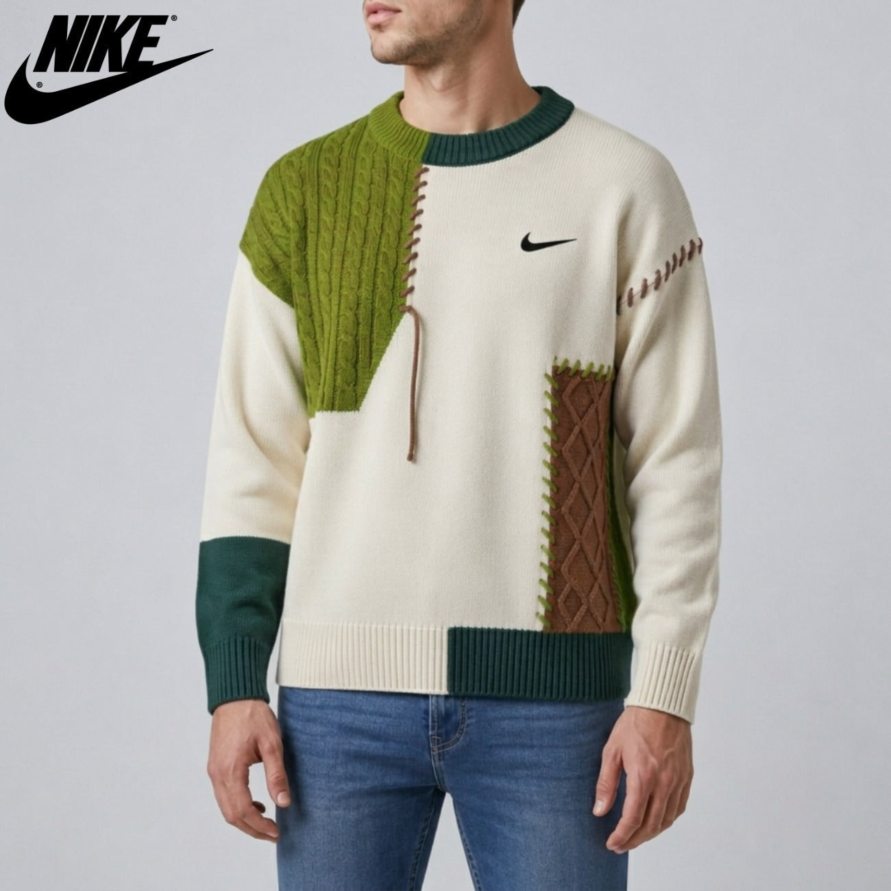 Casual Patchwork Tröja || Utförsäljning