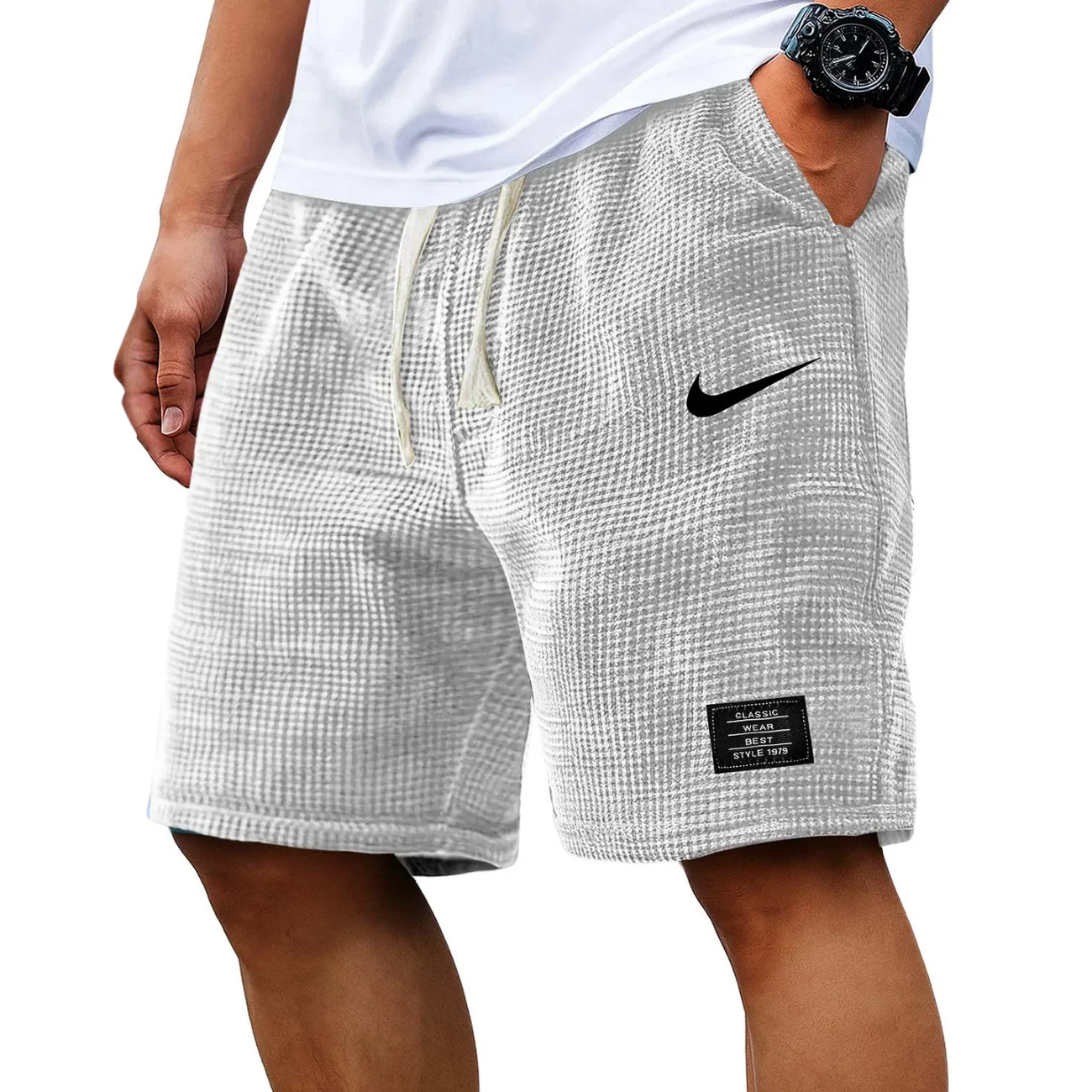2026 Texturerade Waffle Knit-Shorts - Utförsäljning