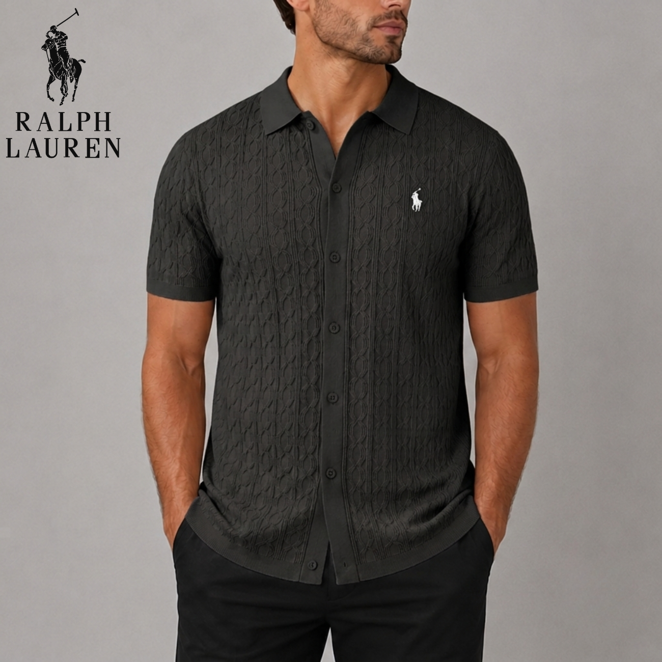 Texturerad Kabelstickad Polo || Utförsäljning